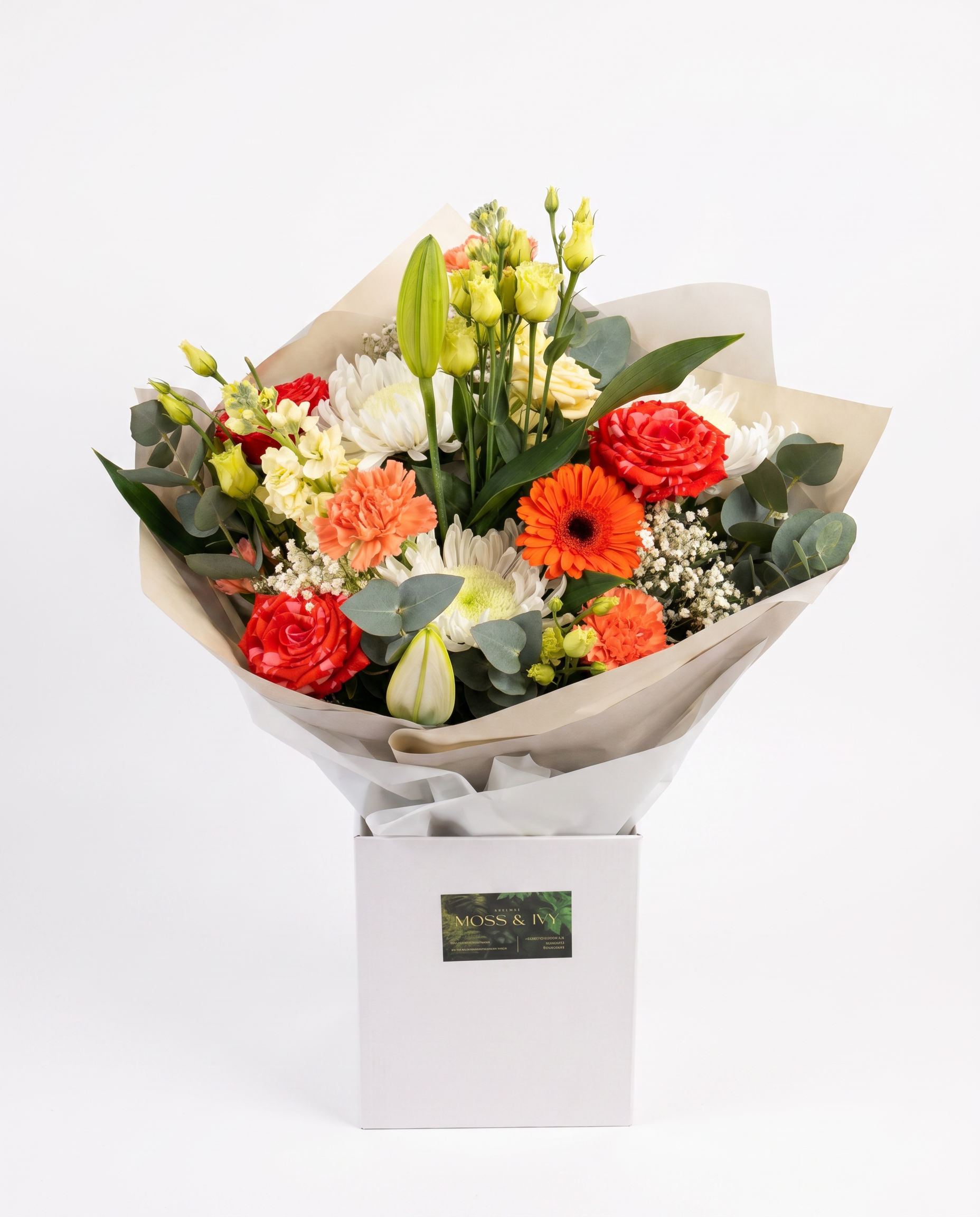 Moss&ivy florist bedford, (3) “Sunset Harmony” Bouquet of seasonal yellow flowers - Image 1