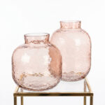 Pink Textured Glass Vase